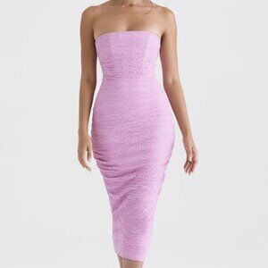 House of CB | Tana Pink Strapless Corset Midi | NWT | Large